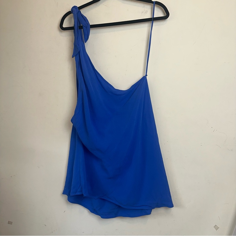Polo Ralph Lauren One Shoulder Tank Top Women Size 6 Blue Nautical Preppy Sexy